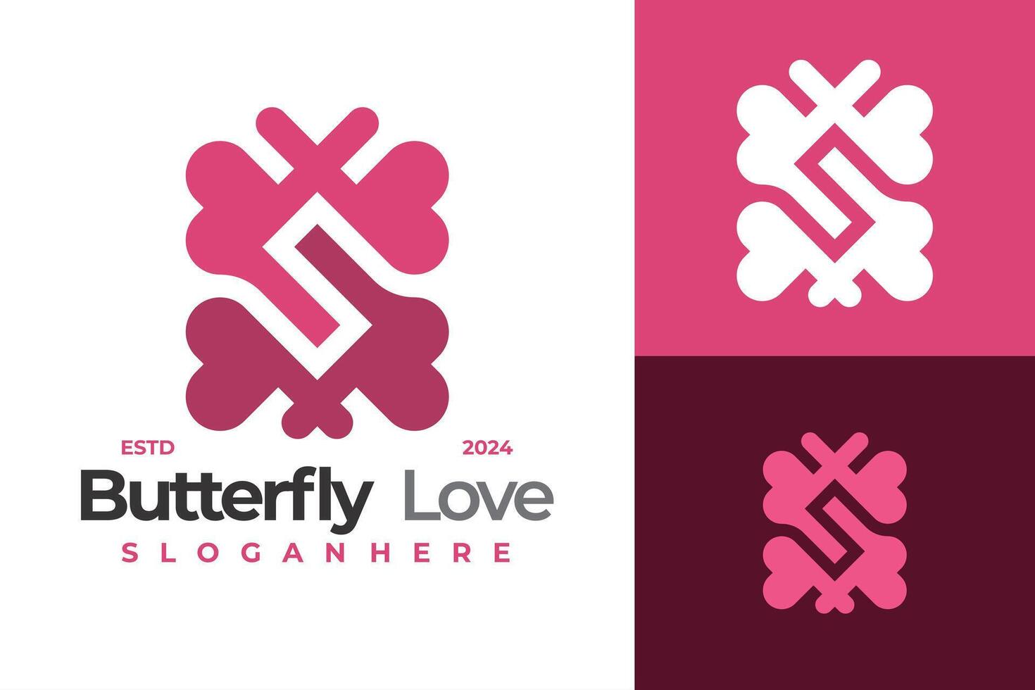 S Butterfly Love Logo Design Vector Template