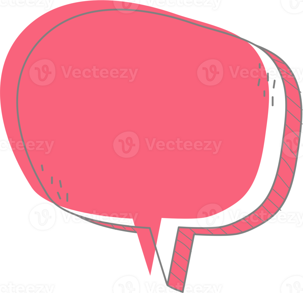 Colorful pastel pink color speech bubble balloon, icon sticker memo keyword planner text box banner, flat png transparent element design