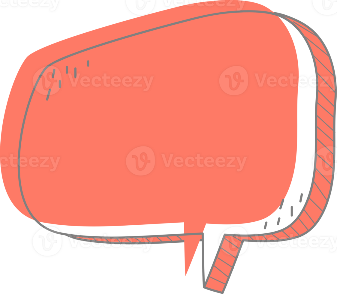 Colorful pastel orange color speech bubble balloon, icon sticker memo keyword planner text box banner, flat png transparent element design