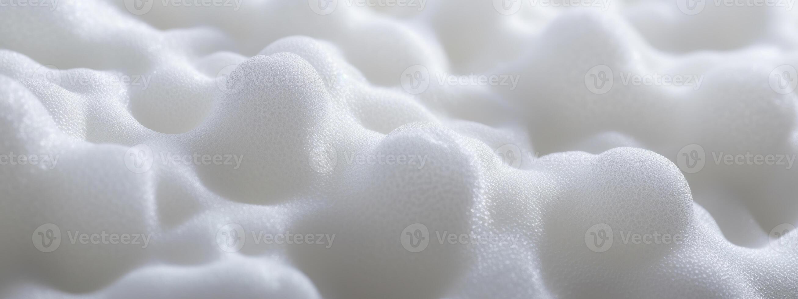 AI generated Macro shot of white foam texture. photo