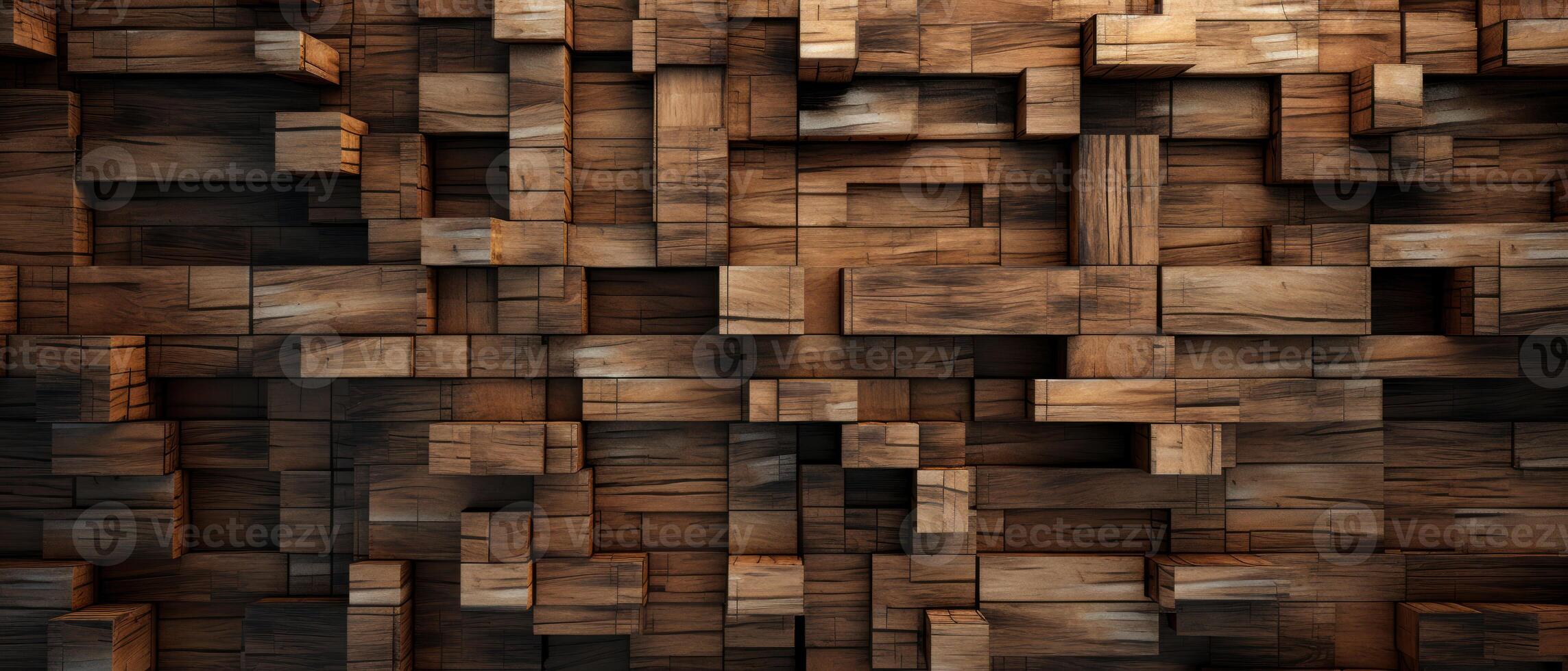 AI generated Abstract wooden cubes pattern. photo