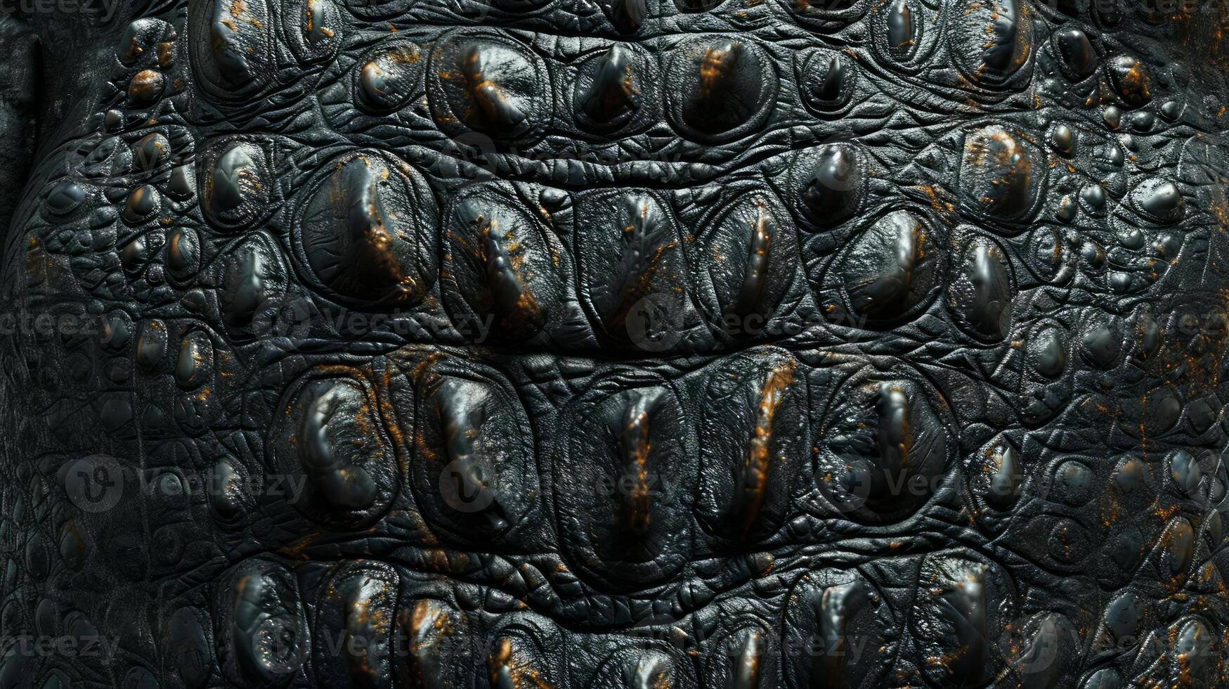 AI generated Crocodile skin textured background. Dark brown alligator scales. Concepts of texture, luxury materials, exotic leather, and detailed close up photo