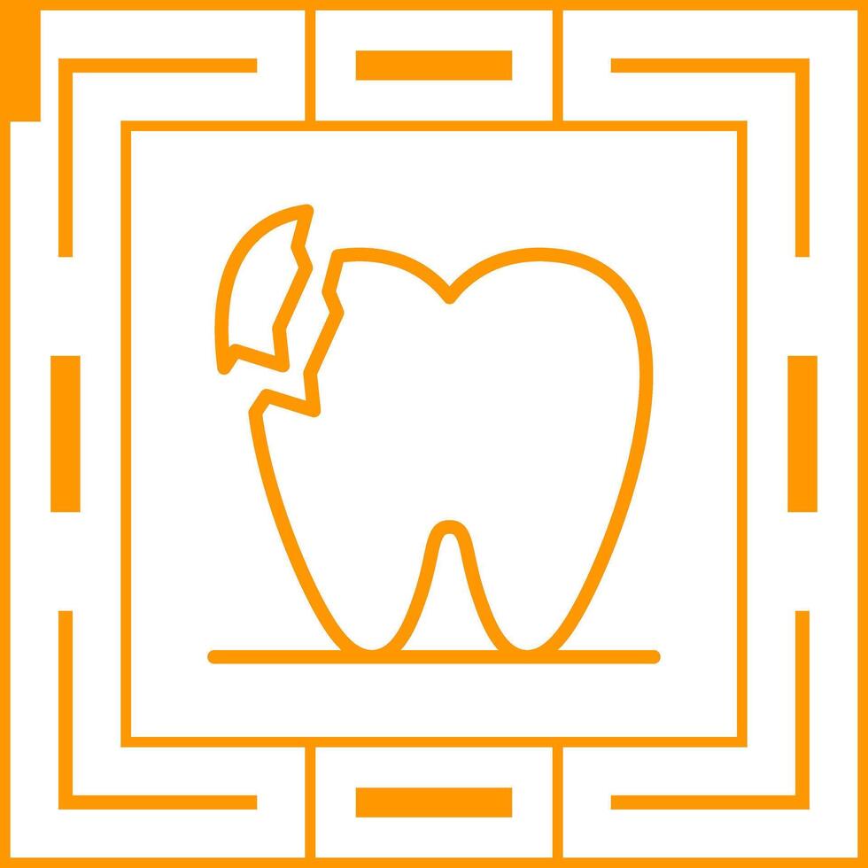 roto dientes vector icono