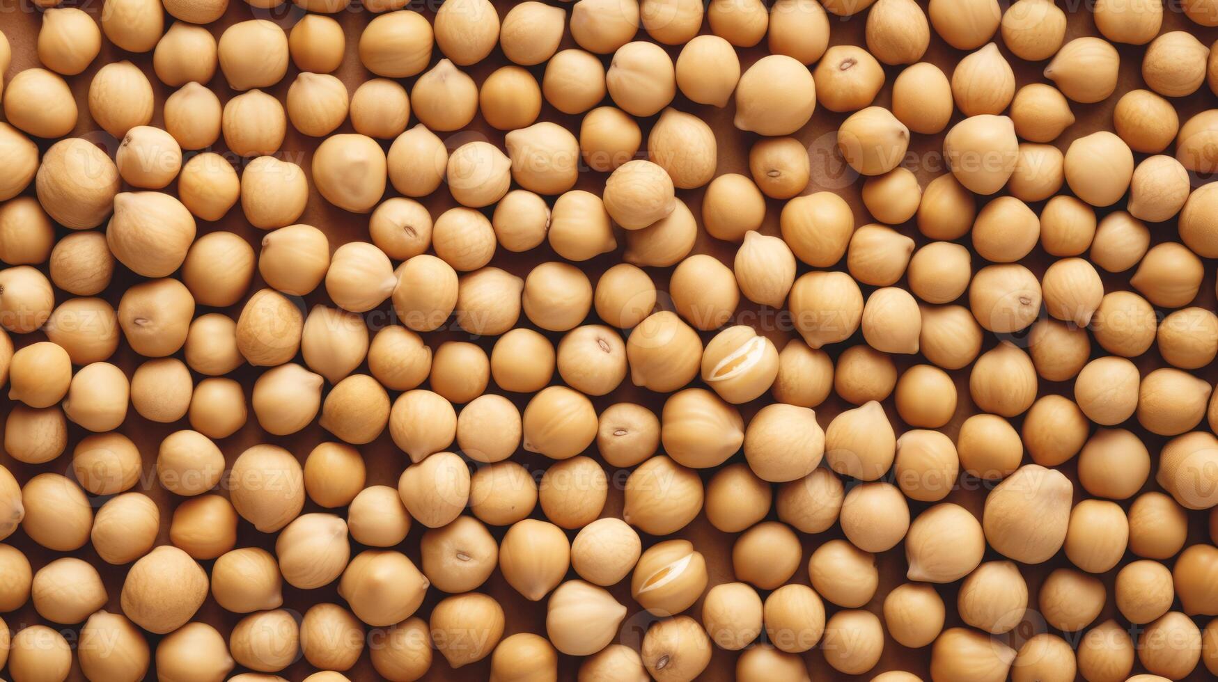 AI generated Top view of chickpeas. Background texture of raw chickpeas. Legumes. Superfood. Copy space. Banner. Ideal for culinary and food concepts photo