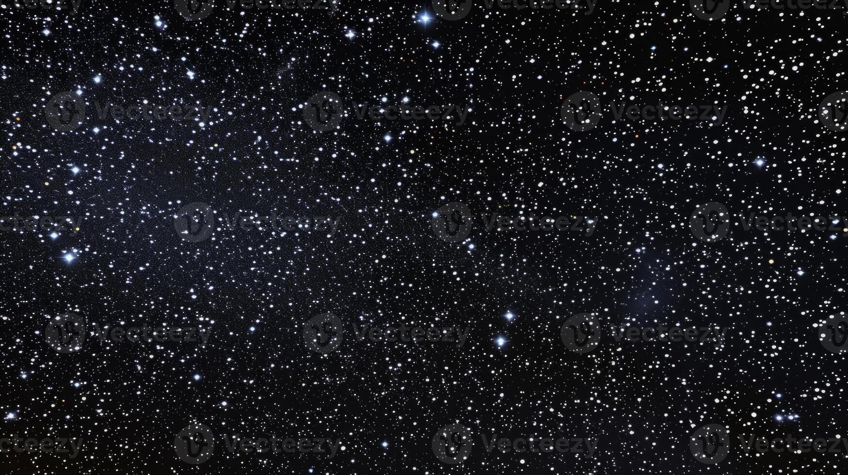 AI generated Deep black night sky filled with countless twinkling stars, showcasing various intensities and sizes of stars. Mysterious background. Concept of astronomy, cosmos, space exploration photo