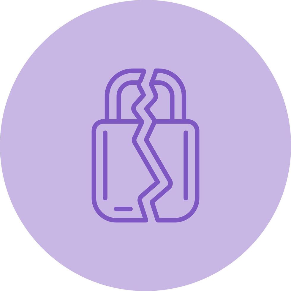 Brocken Padlock Vector Icon