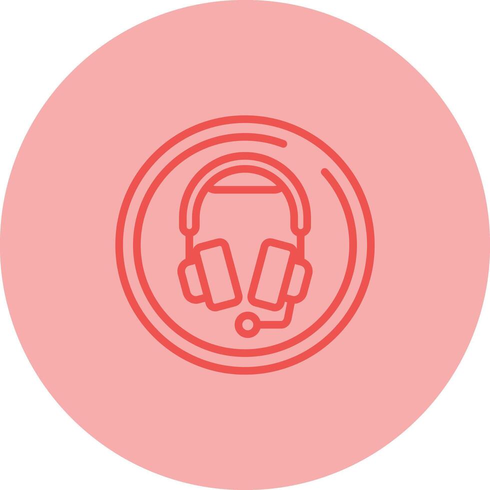 Headphones with Microphone Vector Icon