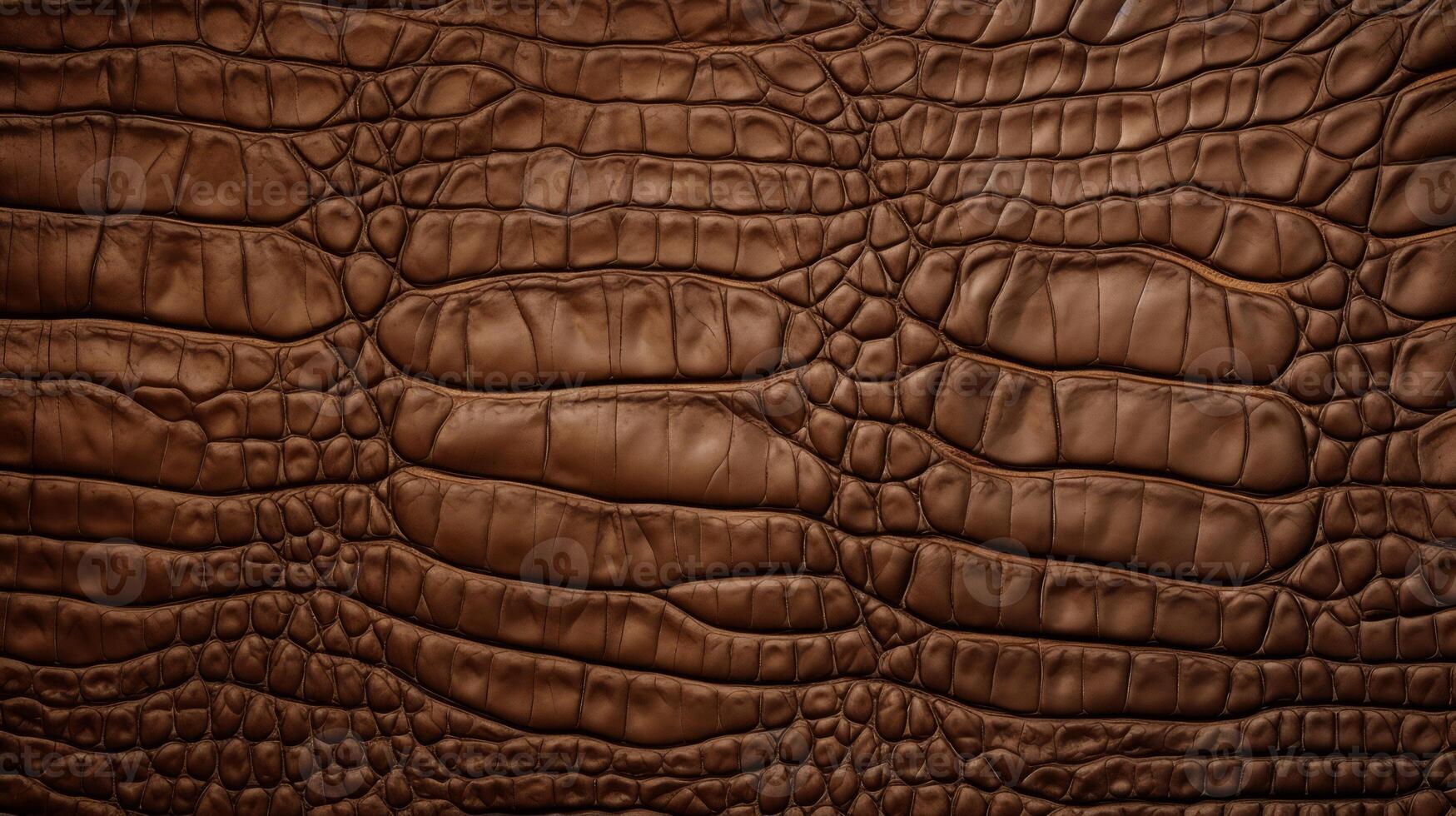 AI generated Crocodile skin textured background. Dark brown alligator scales. Concepts of texture, luxury materials, exotic leather, detailed close up photo