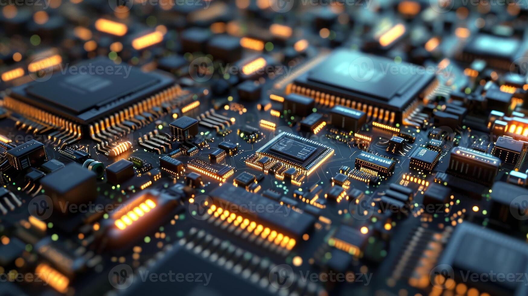 AI generated DNext Generation Chips close up. Circuit board, processor. Computer chip, semiconductor, data abstraction, printed circuit board. Electronic board. Ideal for use in computer photo