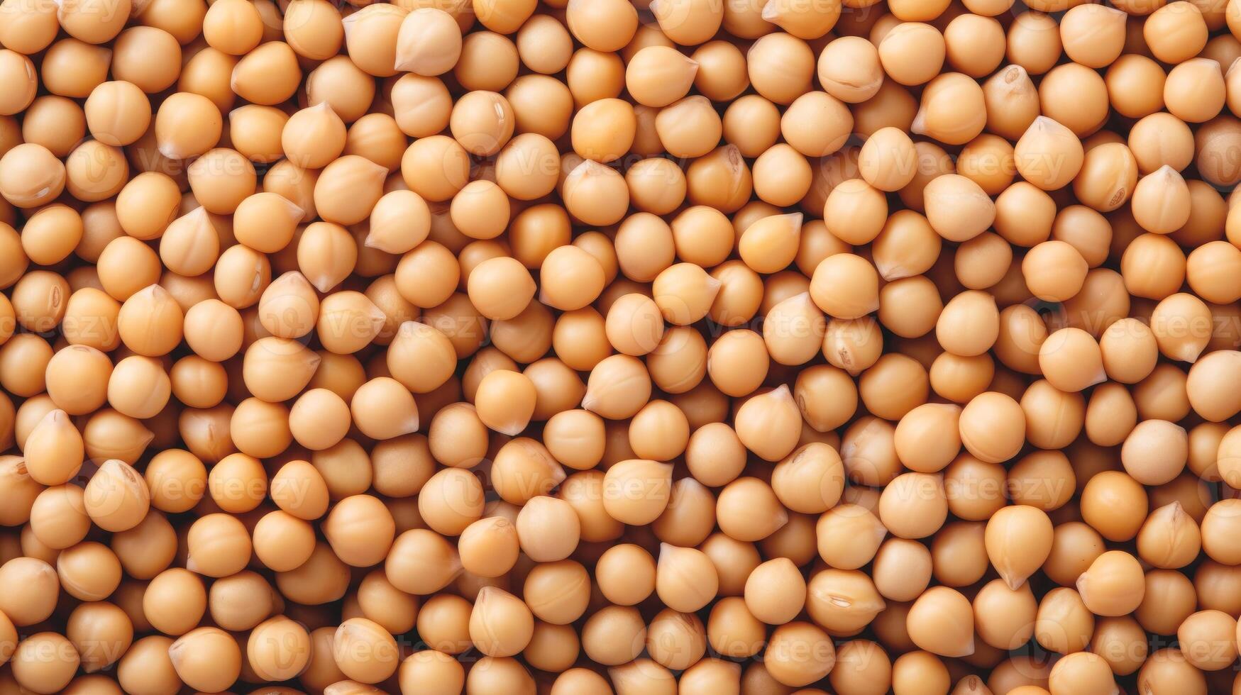 AI generated Top view of chickpeas. Background texture of uncooked chickpeas. Legumes. Superfood. Copy space. Banner. Ideal for culinary and food concepts photo