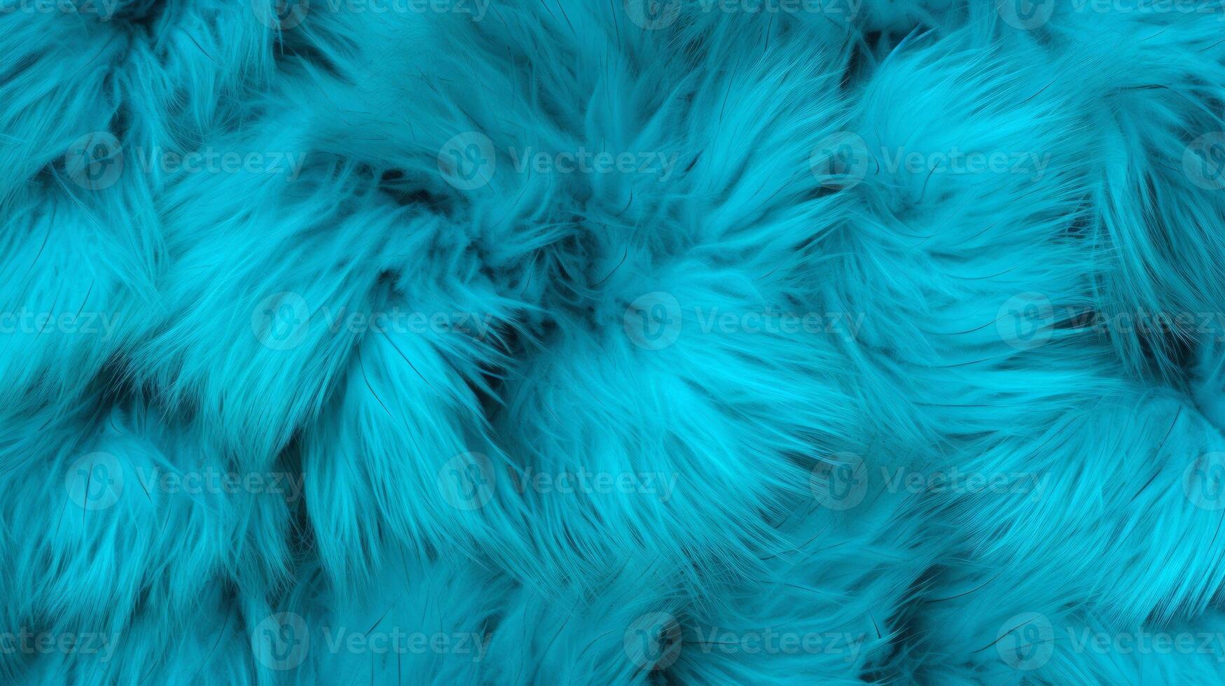 AI generated Close-up of a vibrant blue fur texture with various shades of turquoise. Dyed animal fur. Concept is Softness, Comfort and Luxury. Can be used as Background, Fashion, Textile, photo