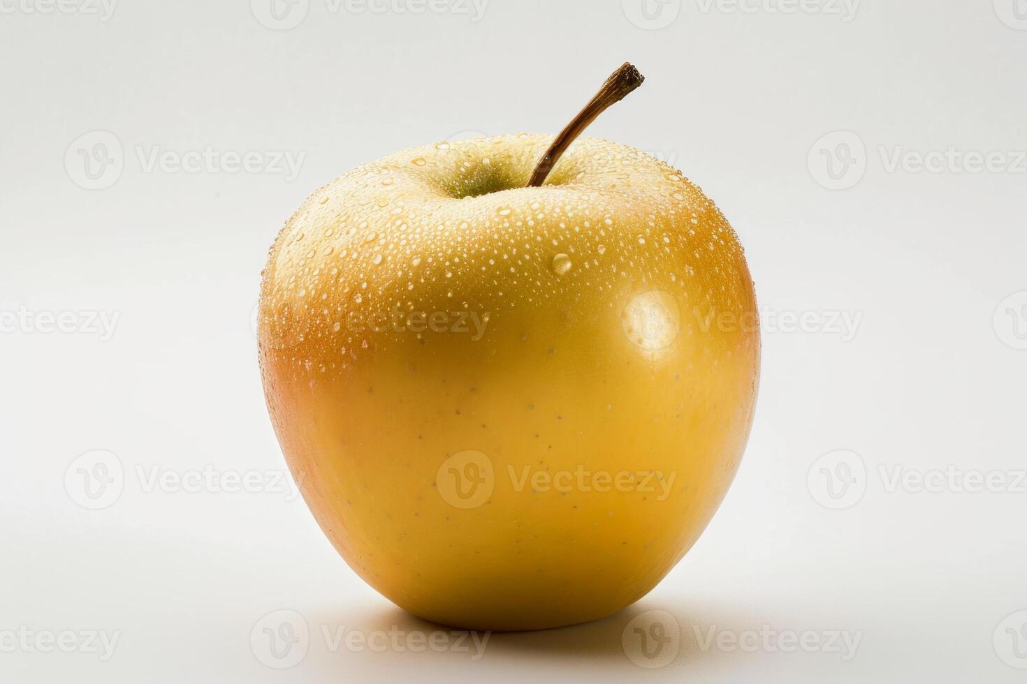 AI generated Vibrant yellow fruit, Golden apple with detailed