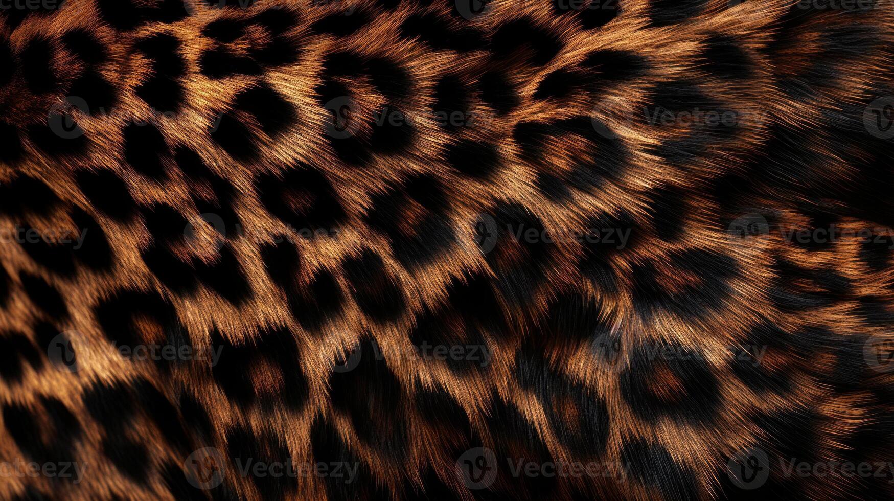 AI generated Trendy leopard fur texture. Golden fur and black spots. Natural animal furry background. Concept is Softness, Comfort and Luxury. Can be used as Backdrop, Fashion, Textile, Interior photo