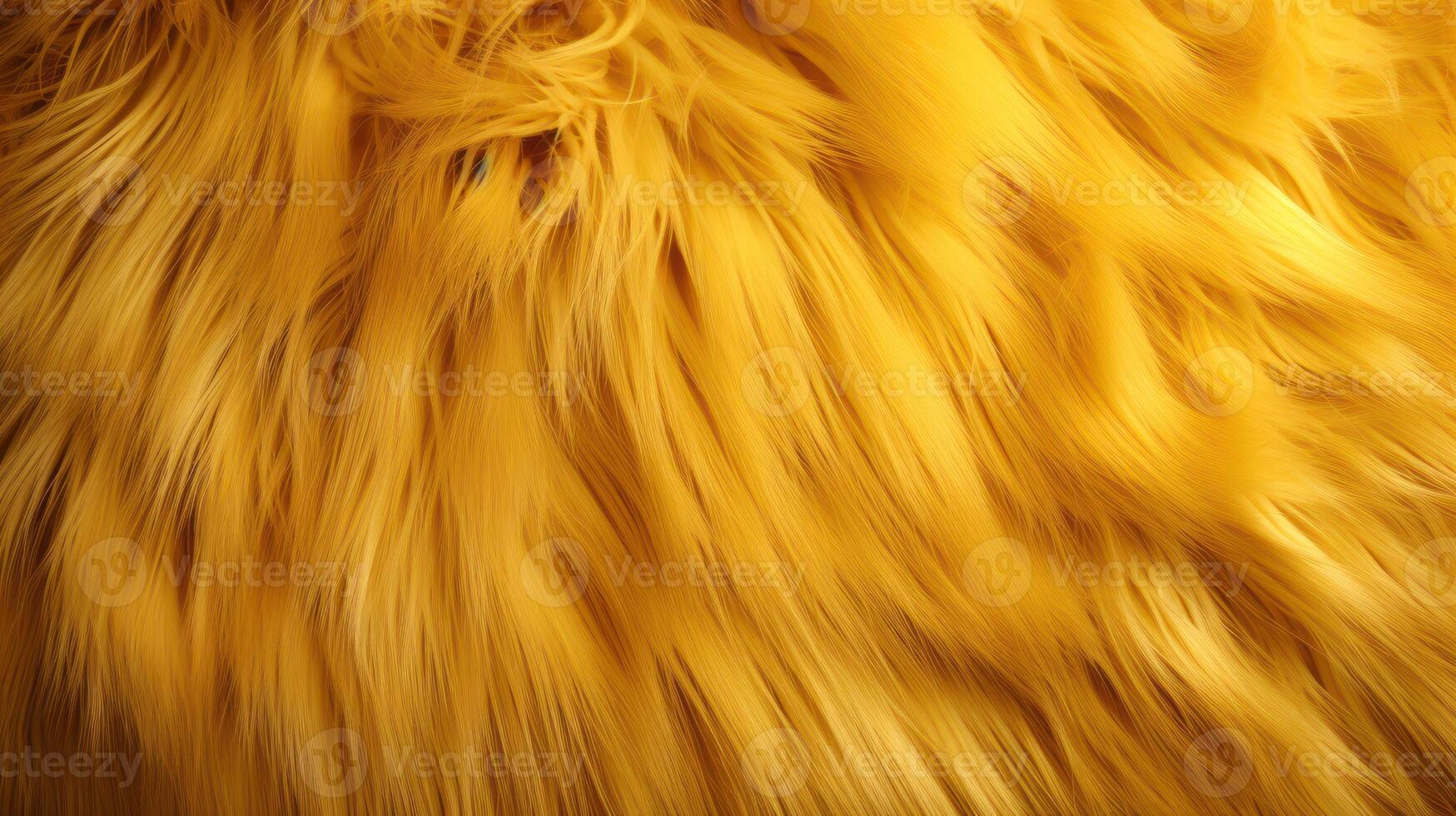 AI generated Close-up of vibrant gold texture of soft fur with various shades of yellow. Dyed animal fur. Concept is Softness, Comfort and Luxury. Can be used as Background, Fashion, Textile photo