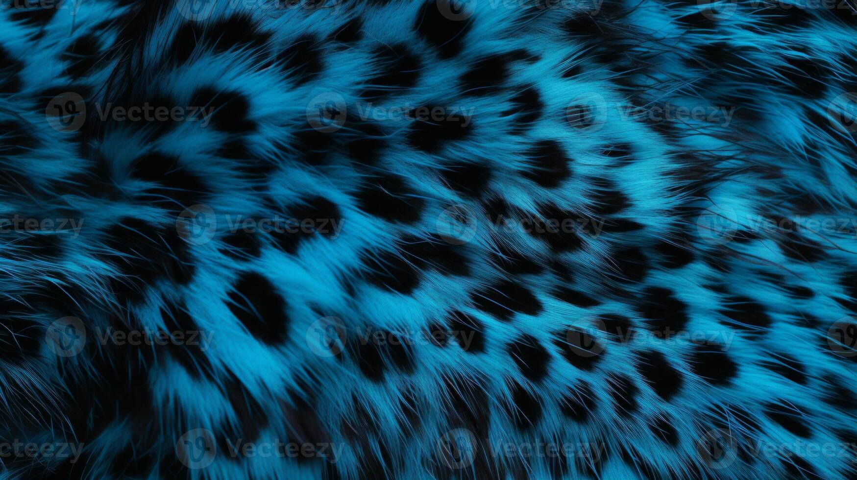 AI generated Blue panther or puma luxurious fur texture. Abstract animal skin design. Blue fur with black spots. Fashion. Black leopard. Design element, print, backdrop, textile, cover, background. photo