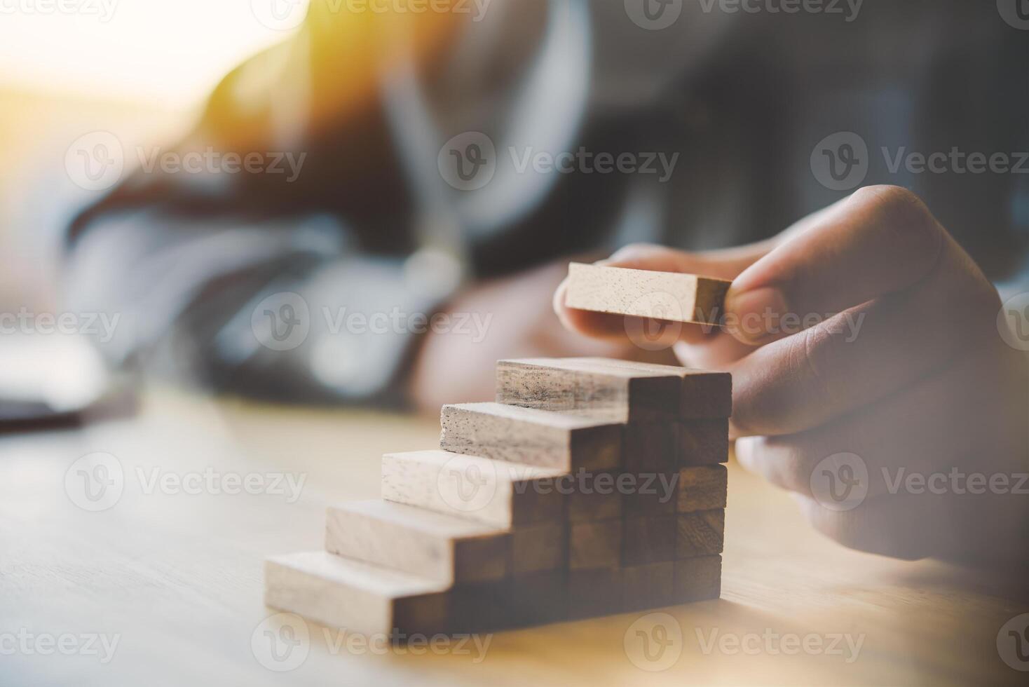 Business risks in the business. Requires planning Meditation must be careful in deciding to reduce the risk in the business. As the game drew to a wooden block from the tower photo