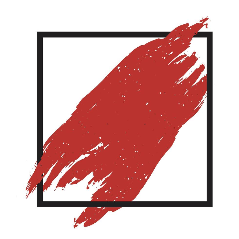 rojo pintar chapoteo carrera marco frontera negro rojo color, un negro cuadrado marco con rojo color cepillo carrera marco diseño, vector