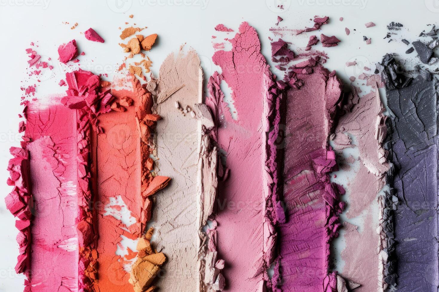 AI generated Matte lipstick or creamy eye shadow swatches isolated on white background. Luxury cosmetic concept. Generative AI photo