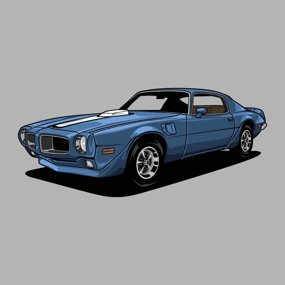 Firebird Trans Am Ram Air III Perspective view car vector illustration for conceptual design