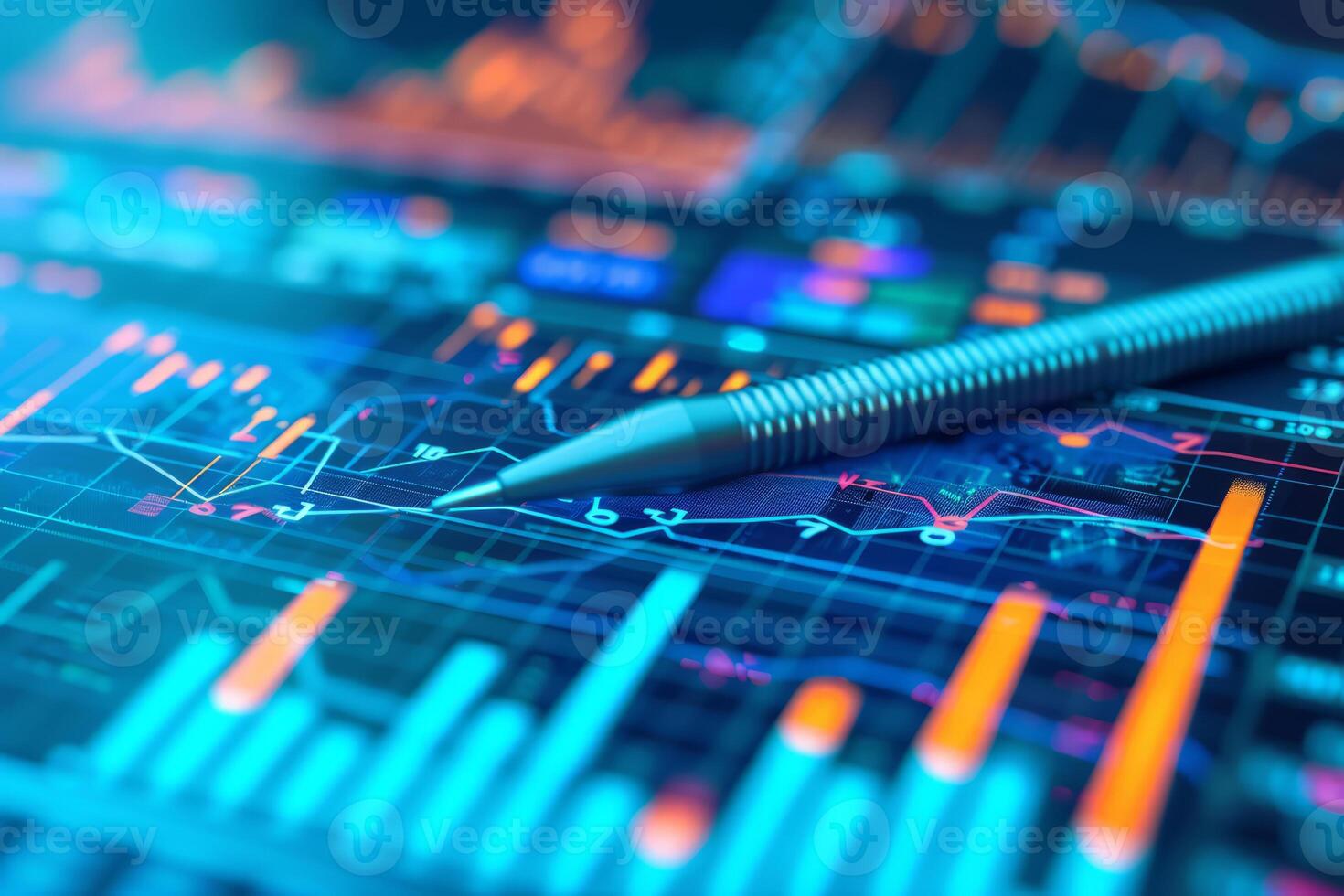 AI generated Business analytics dashboard with charts and metrics to analyze performance. Generative AI photo