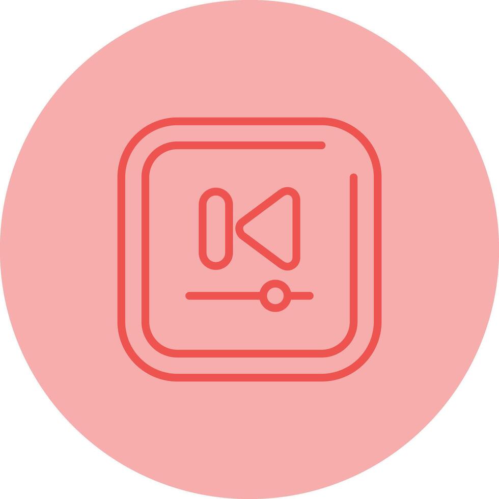 Video Previous Track Square Vector Icon