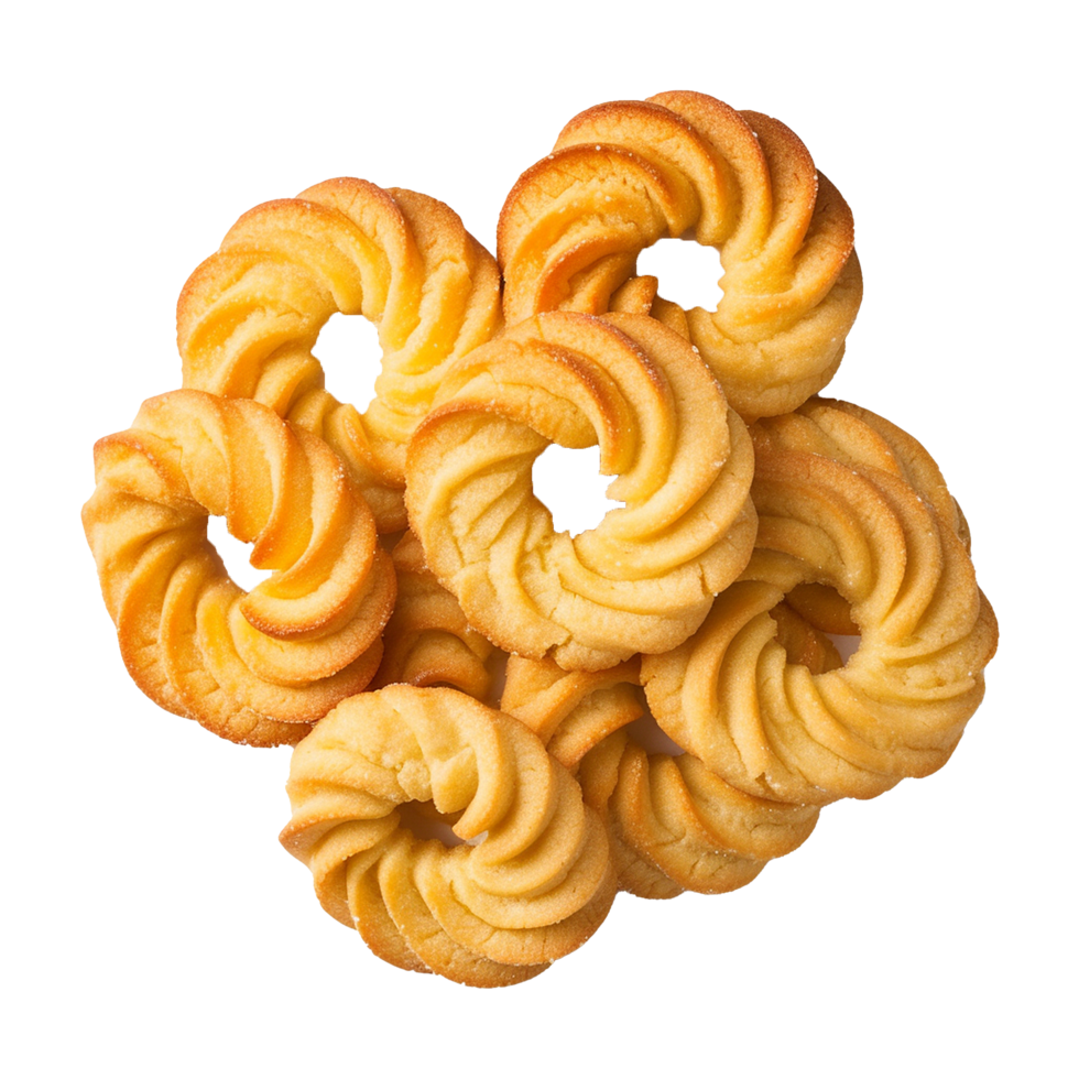 AI generated Danish butter cookies butter cookies isolated on transparent background png