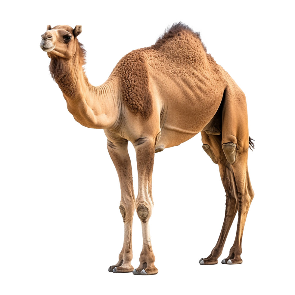 AI generated Camel walking front view isolated on transparent background png