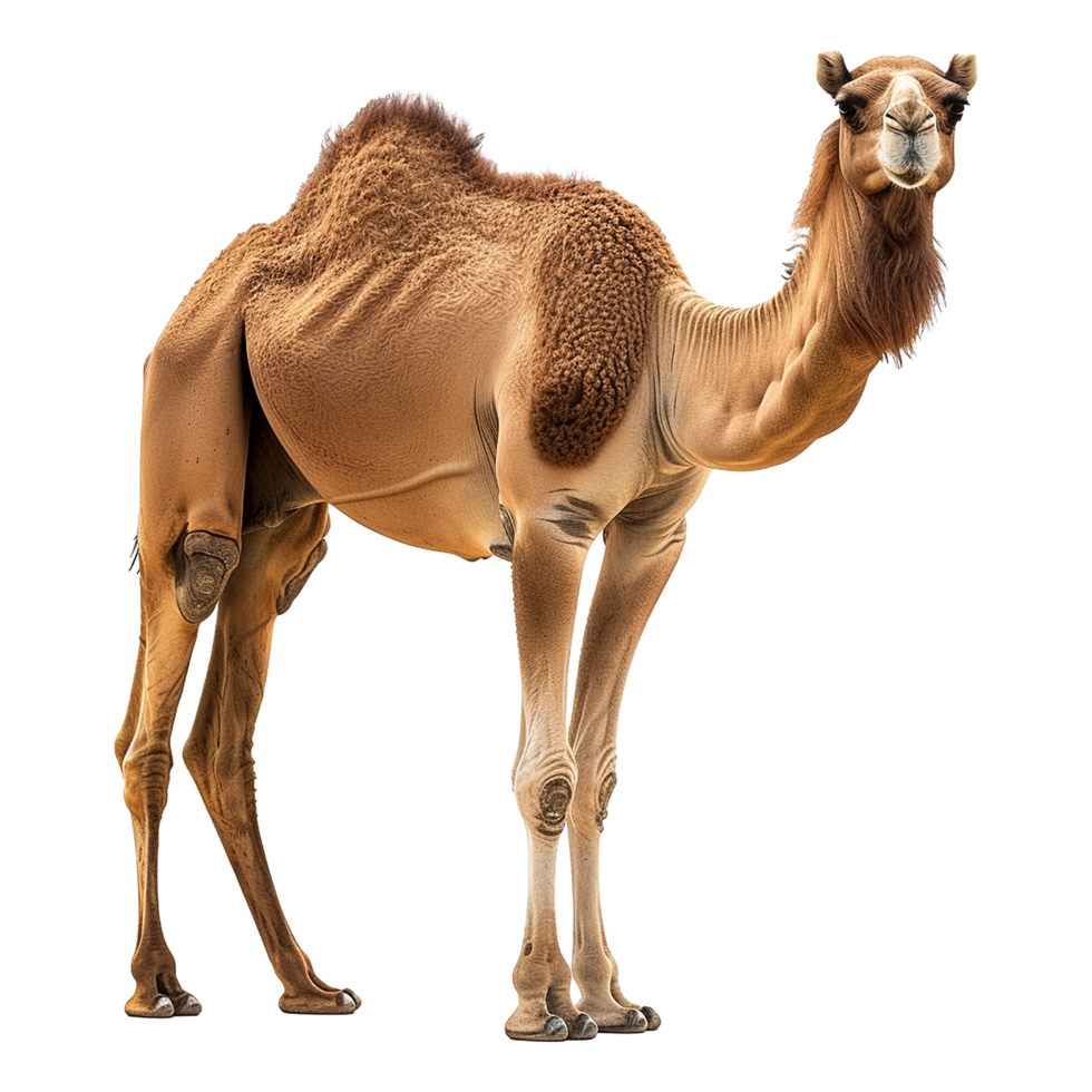 AI generated Camel walking front view isolated on transparent background png