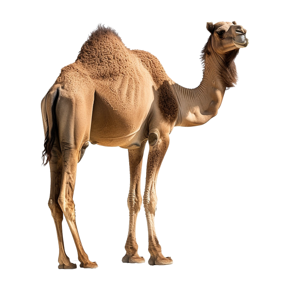 AI generated Camel walking front view isolated on transparent background png