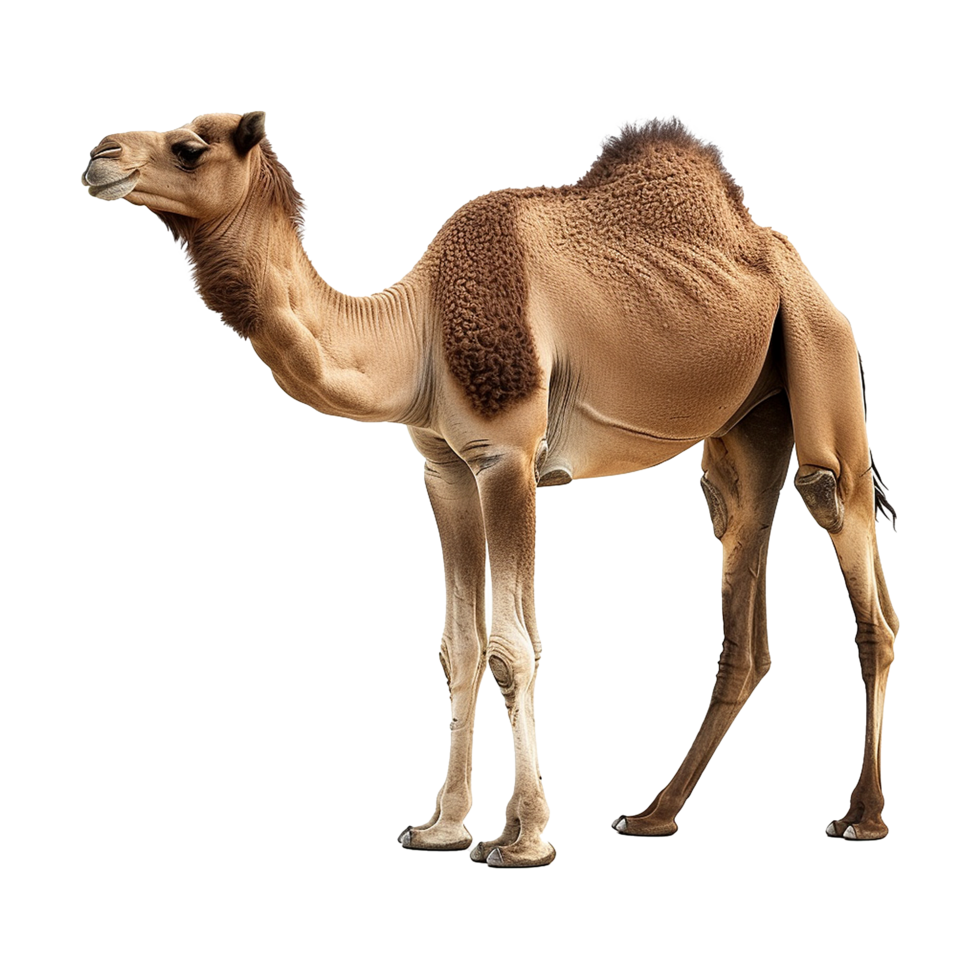 AI generated Camel walking front view isolated on transparent background png