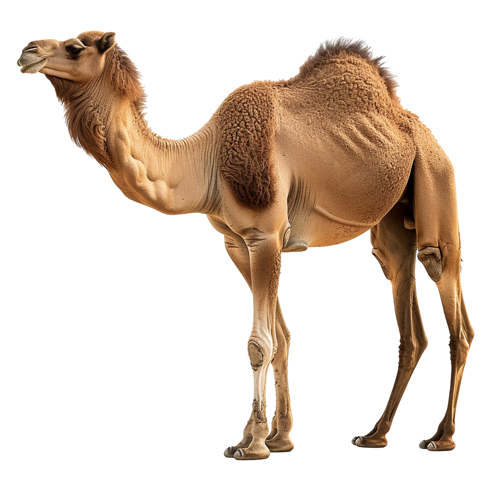AI generated Camel walking front view isolated on transparent background png
