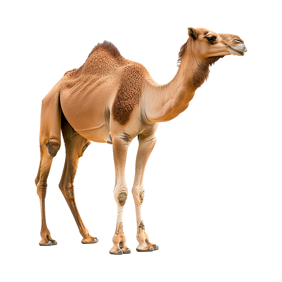 AI generated Camel walking front view isolated on transparent background png