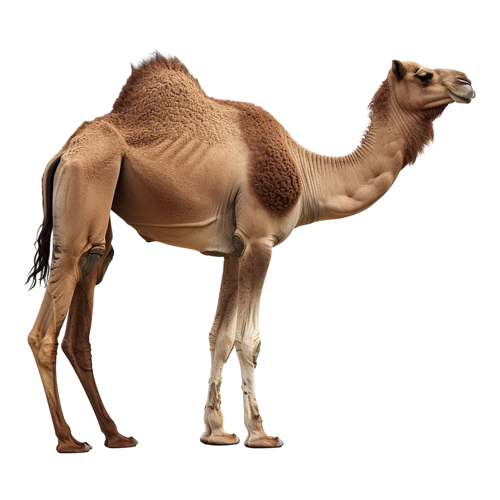 AI generated Camel walking front view isolated on transparent background png