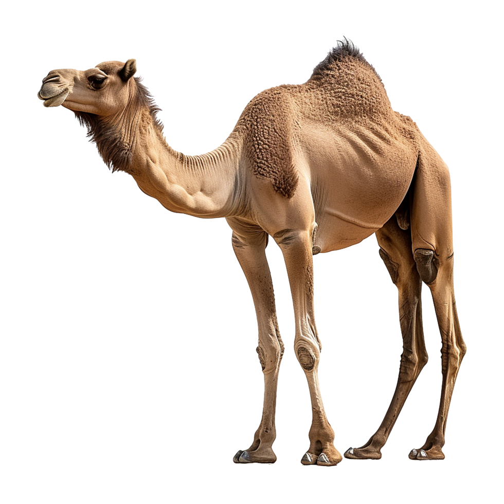 AI generated Camel walking front view isolated on transparent background png