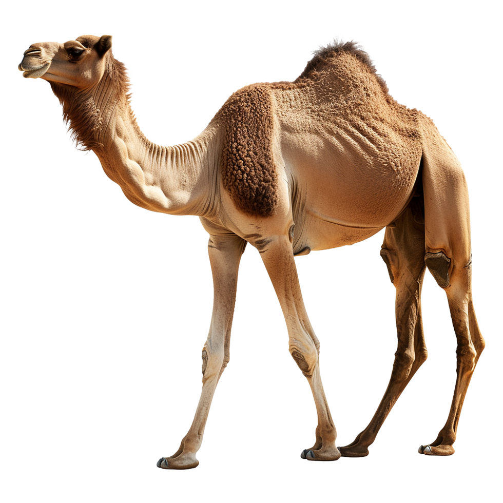 AI generated Camel walking front view isolated on transparent background png