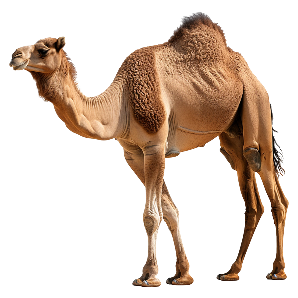 AI generated Camel walking front view isolated on transparent background png