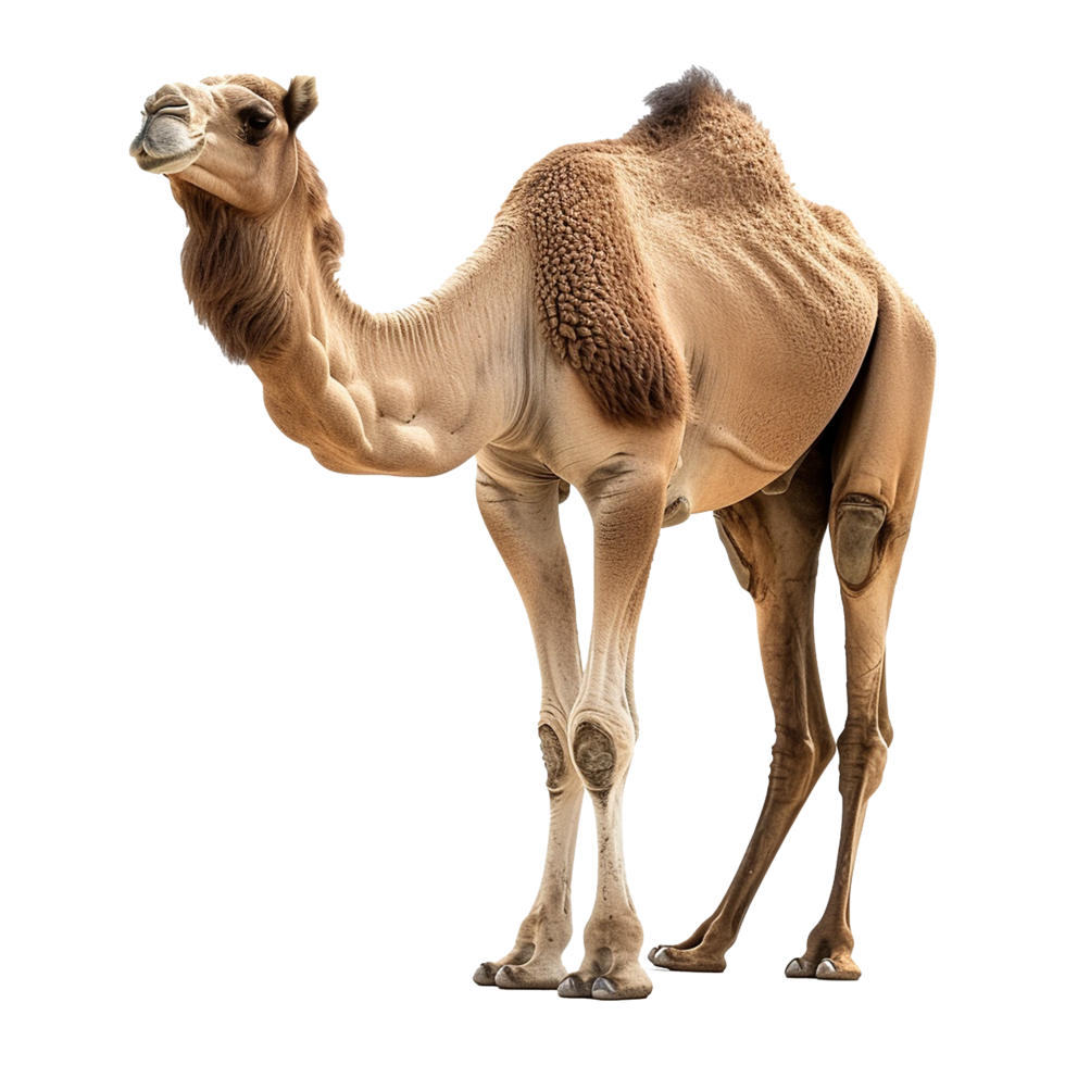 AI generated Camel walking front view isolated on transparent background png