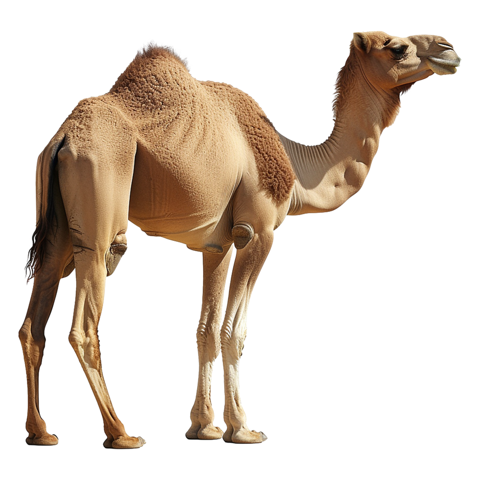 AI generated Camel walking front view isolated on transparent background png