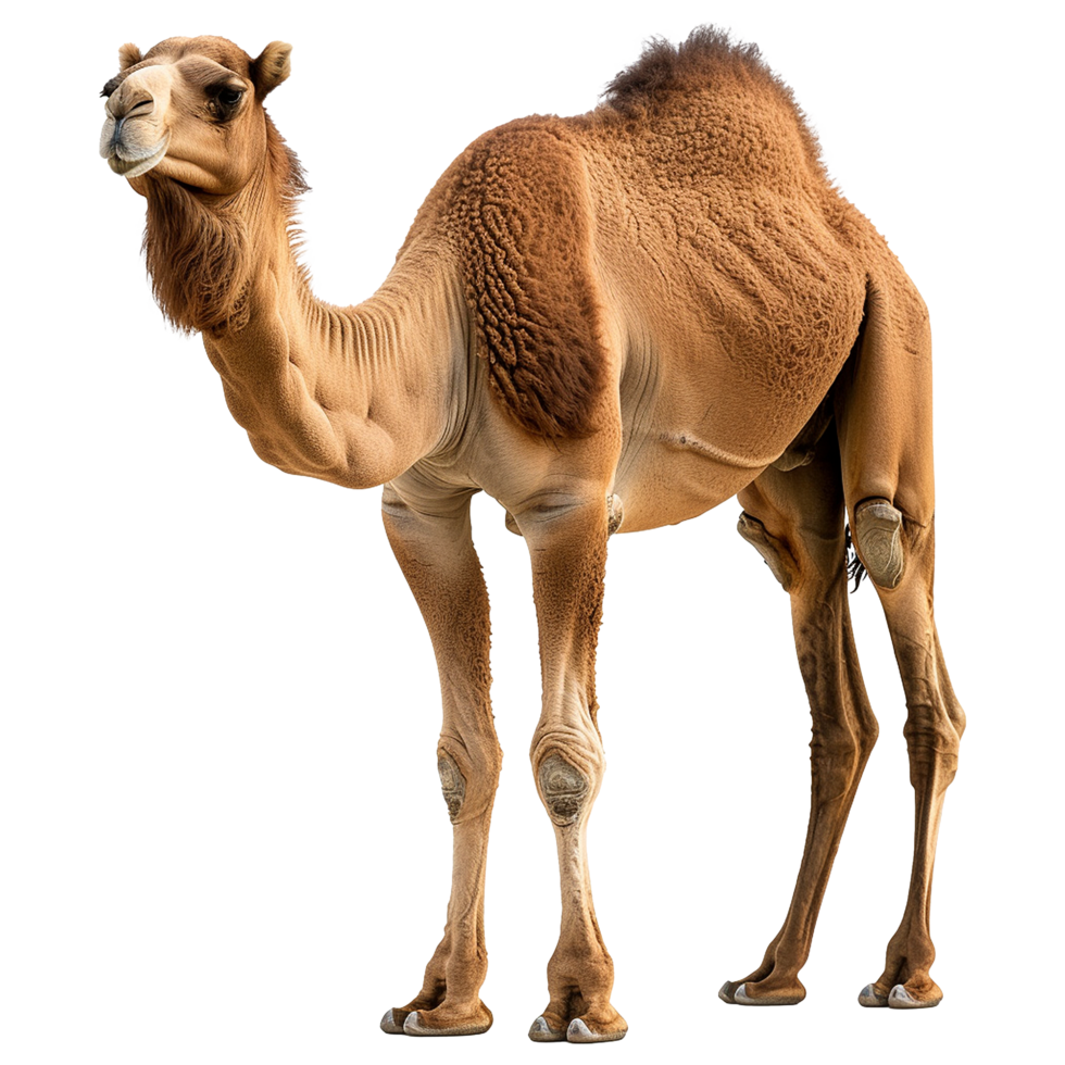 AI generated Camel walking front view isolated on transparent background png