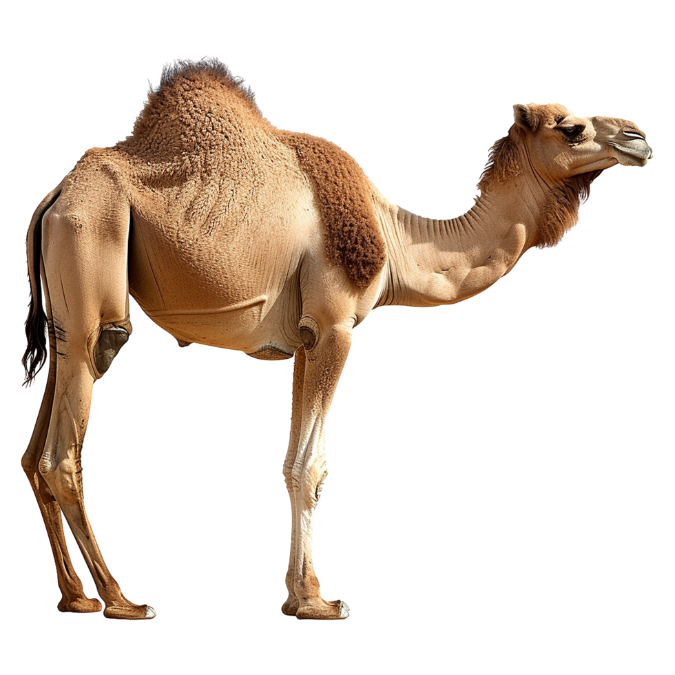 AI generated Camel walking front view isolated on transparent background png