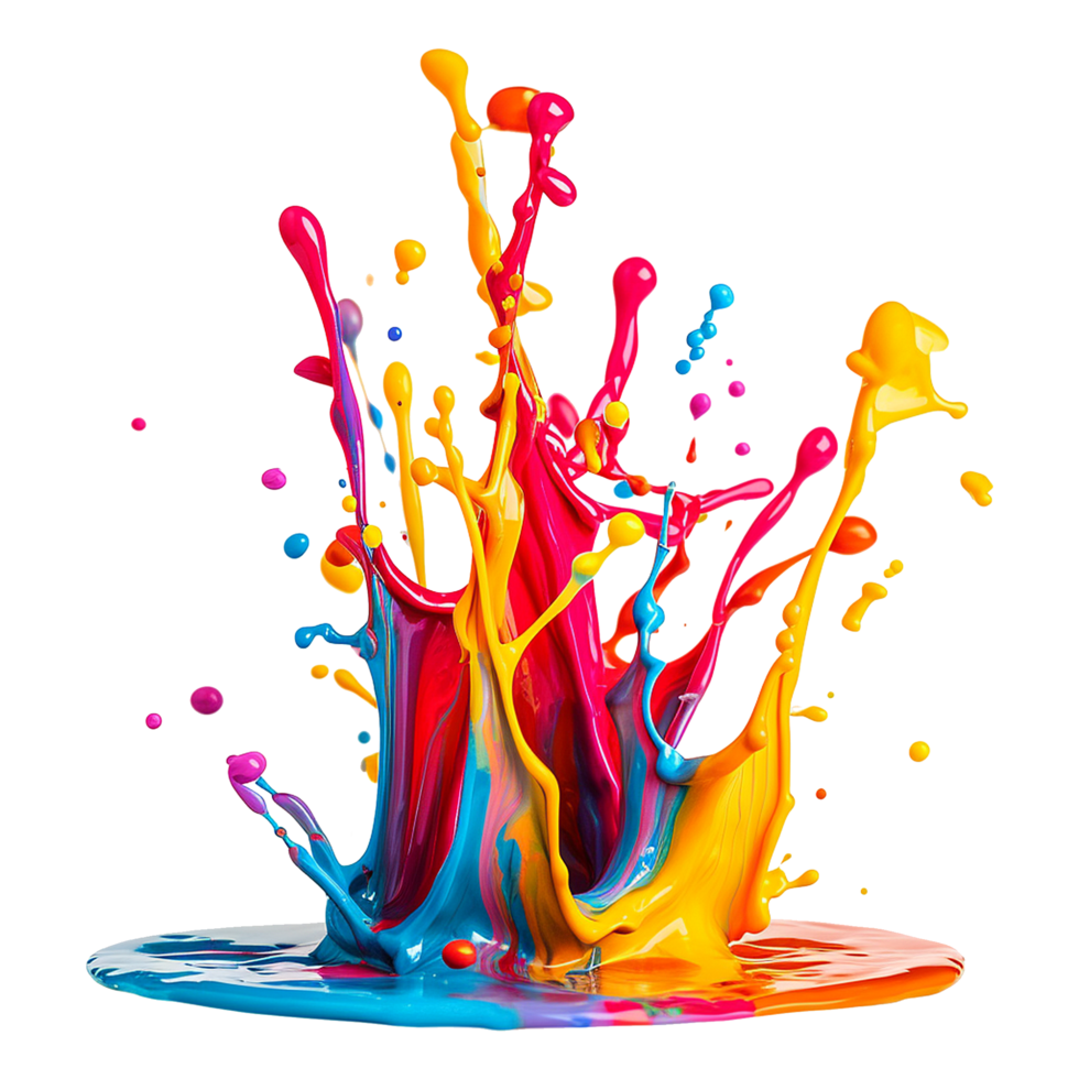 AI generated Liquid paint splash isolated on transparent background png