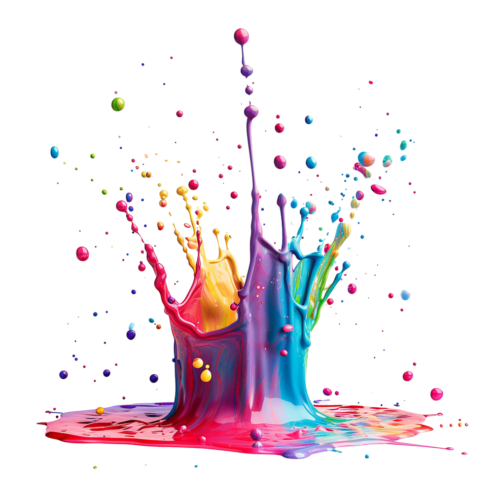 AI generated Liquid paint splash isolated on transparent background png