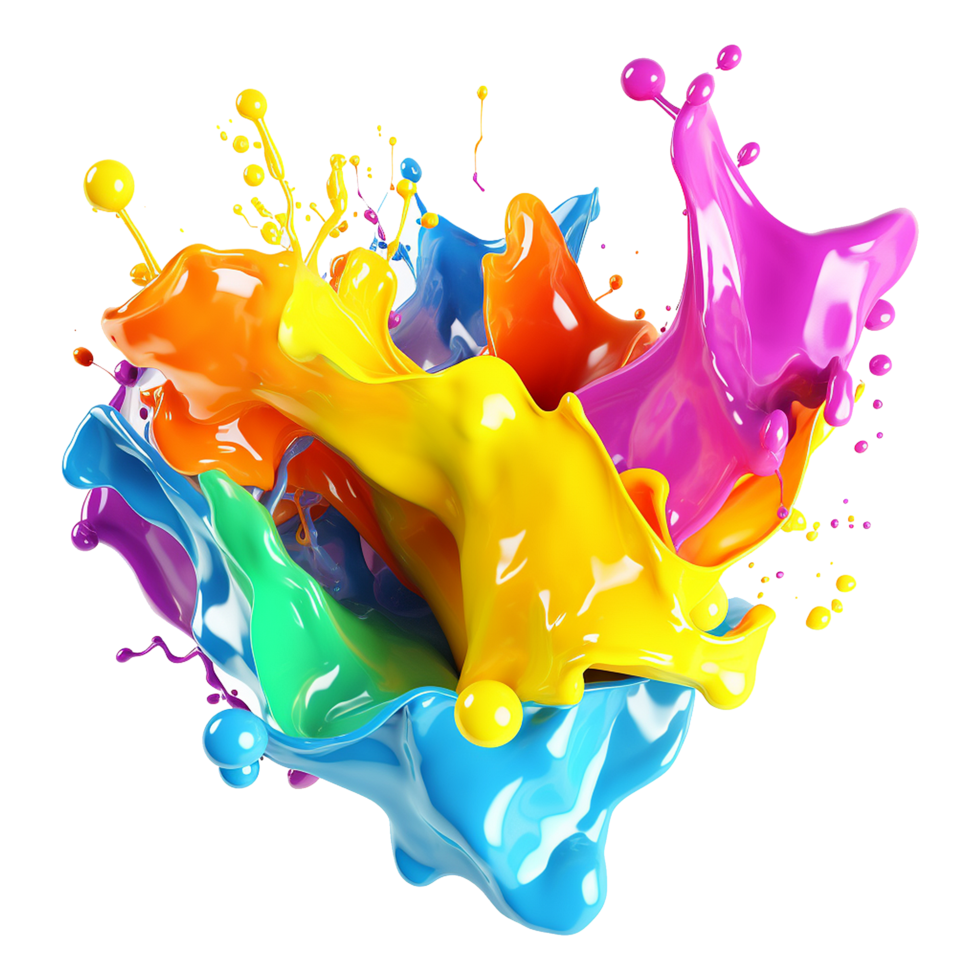 AI generated Liquid paint splash isolated on transparent background png