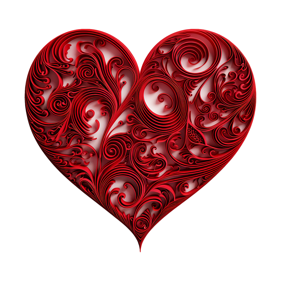AI generated Red heart shape isolated on transparent background png