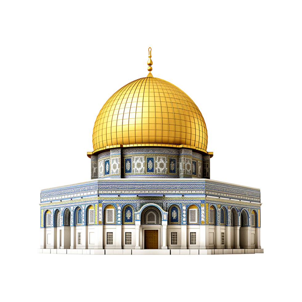 AI generated Dome of the rock mosque isolated on transparent background png