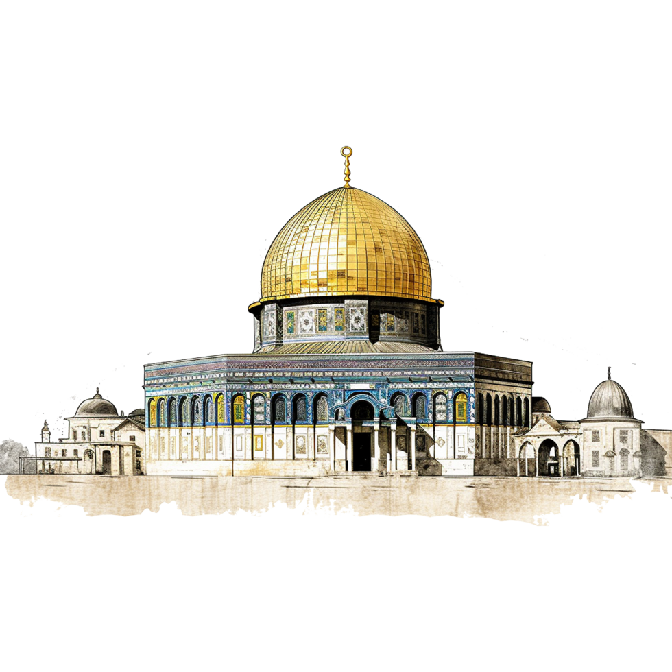 AI generated Dome of the rock mosque isolated on transparent background png