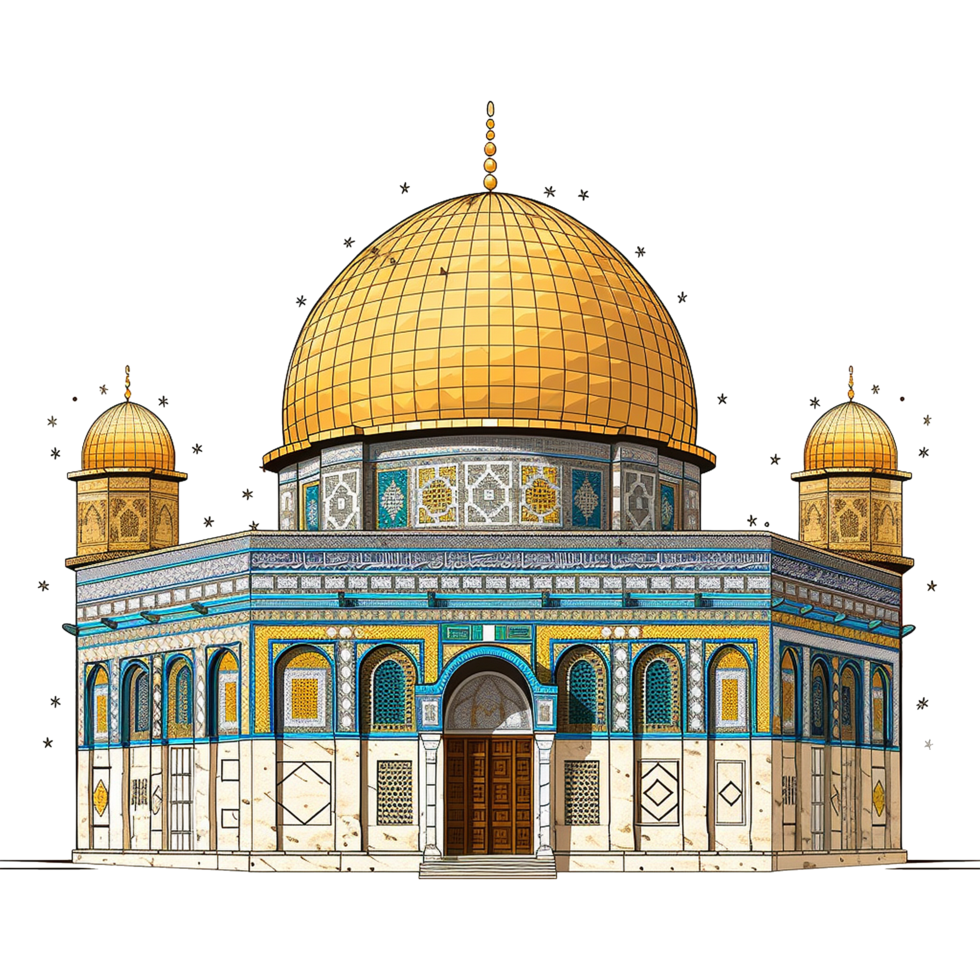 AI generated Dome of the rock mosque isolated on transparent background png