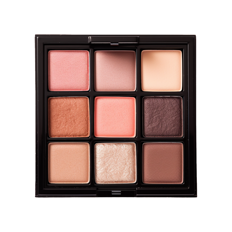 AI generated Eye shadow palette in vibrant colors isolated on transparent background png