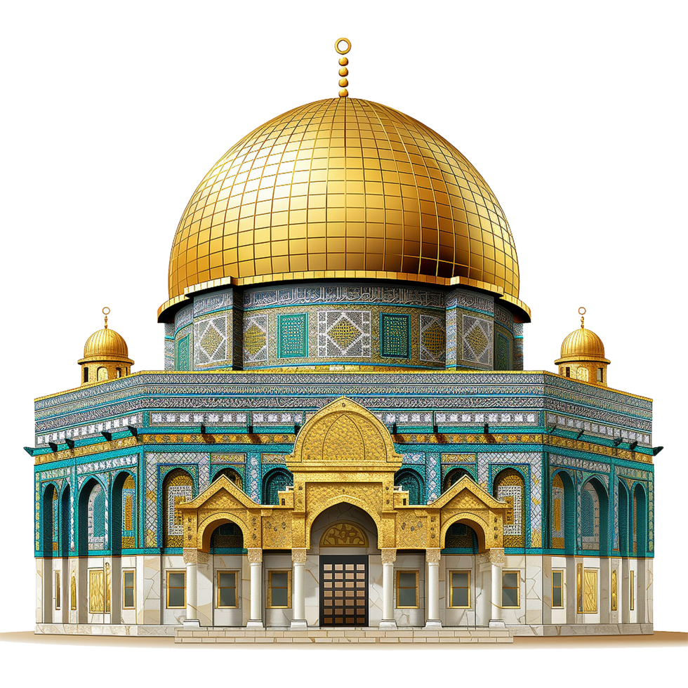 AI generated Dome of the rock mosque isolated on transparent background png