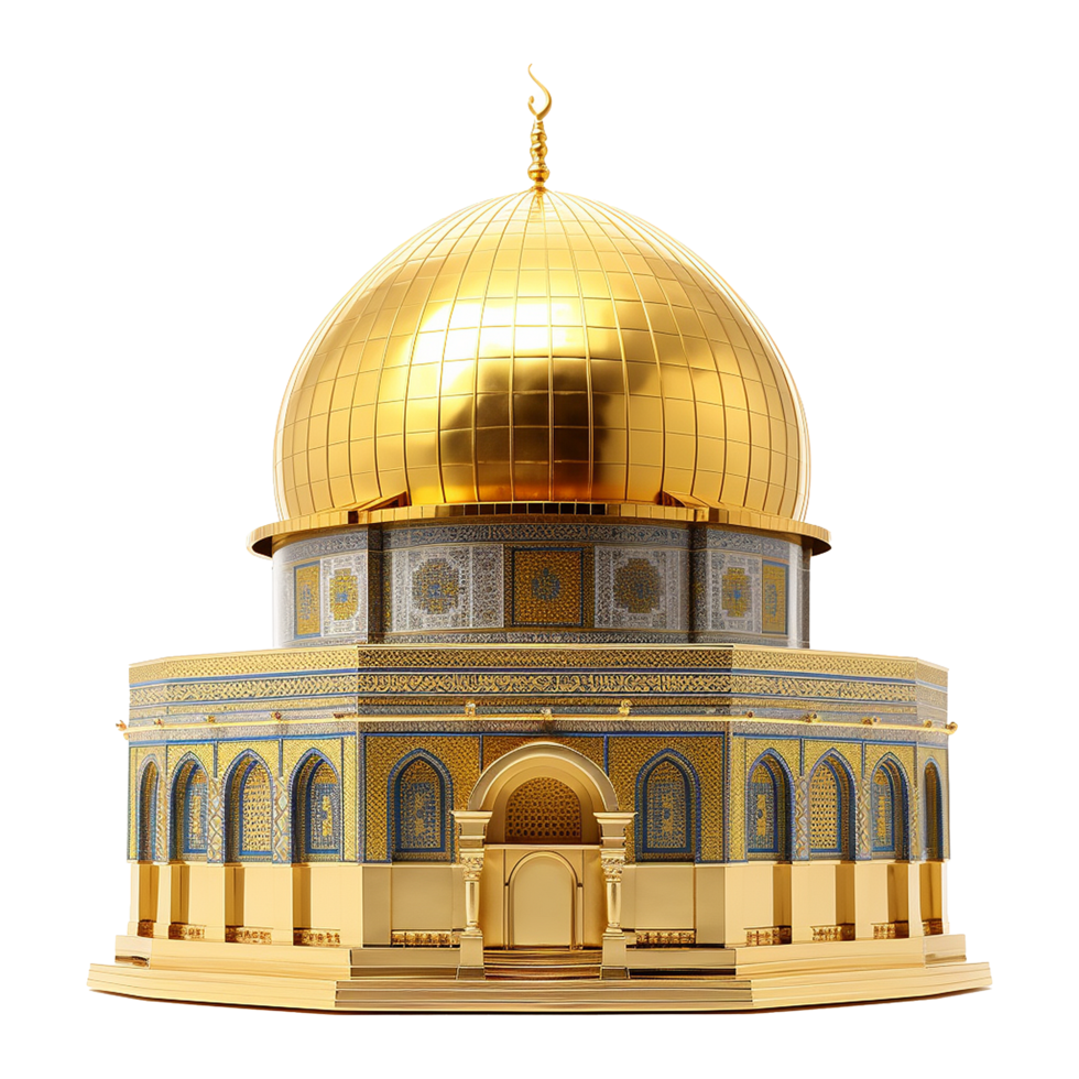 AI generated Dome of the rock mosque isolated on transparent background png